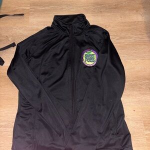 adidas Black Full-Zip Track Jacket with Sweet Peas Patch